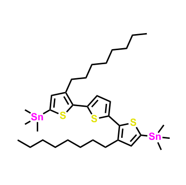 （3,3''-二辛基-[2,2'-:5'-，2''-三噻吩]-5,5''-二基）双（三甲基锡烷）,(3,3''-dioctyl-[2,2':5',2''-terthiophene]-5,5''-diyl)bis(trimethylstannane)