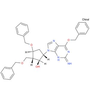 (1S,2S,3S,5S)-5-(2-氨基-6-苄氧基-9H-嘌呤-9-基)-3-苄氧基-2-苄氧基甲基环戊醇,(1S,2S,3S,5S)-5-(2-Amino-6-(benzyloxy)-9H-purin-9-yl)-3-(benzyloxy)-2-(benzyloxymethyl)cyclopentanol