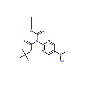 2-(5-硼酸基-2-嘧啶基)亚氨基二羧酸二叔丁酯1360950-40-8