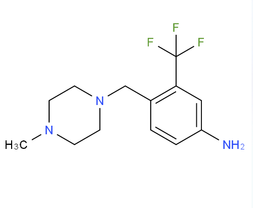 3-三氟甲基-4-[(4-甲基哌嗪-1-基)甲基]苯胺,4-((4-Methylpiperazin-1-yl)methyl)-3-(trifluoromethyl)aniline