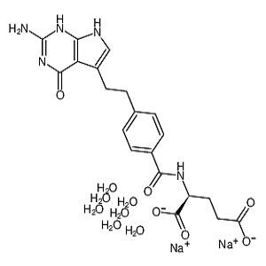 培美曲塞二钠七水合物,N-[4-[2-(2-Amino-4,7-dihydro-4-oxo-3H-pyrrolo[2,3-d]pyrimidin-5-yl)ethyl]benzoyl]-L-glutamic acid disodium salt hydrate