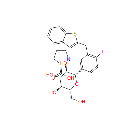 伊格列净L-脯氨酸,L-Proline compd. with (1S)-1,5-anhydro-1-C-[3-(benzo[b]thien-2-ylmethyl)-4-fluorophenyl]-D-glucitol (1:1)