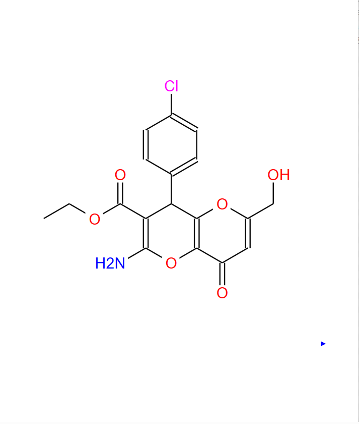 2-氨基-4-(4-氯苯基)-6-(羟甲基)-8-氧代-4,8-二氢吡喃[3,2-B]吡喃-3-羧酸乙酯,ethyl 2-amino-4-(4-chlorophenyl)-6-(hydroxymethyl)-8-oxo-4,8-dihydropyrano[3,2-b]pyran-3-carboxylate