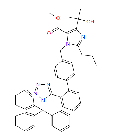 4-(1-羟基-1-甲基乙基)-2-丙基-1-[[2'-[三苯甲基-1H-四唑-5-基][1,1'-联苯]-4-基]甲基]-1H-咪唑-5-甲酸乙酯,4-(1-Hydroxy-1-methylethyl)-2-propyl-1-[[2'-[(triphenylmethyl)-1H-tetrazol-5-yl][1,1'-biphenyl]-4-yl]methyl]-1H-imidazole-5-carboxylic acid ethyl ester