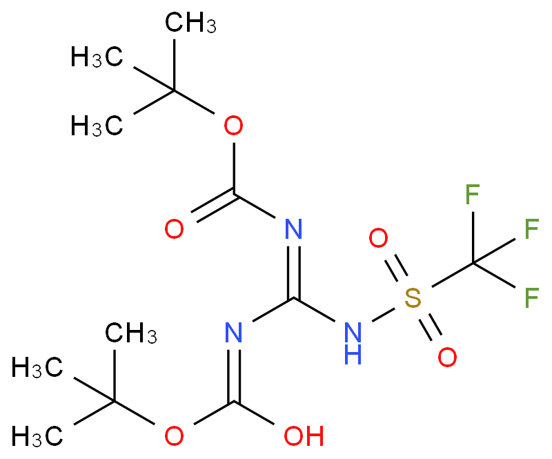 1,3-二叔丁氧羰基-2-(三氟甲磺酰基)胍,Carbamicacid, N,N'-[[(trifluoromethyl)sulfonyl]carbonimidoyl]bis-,C,C'-bis(1,1-dimethylethyl) ester