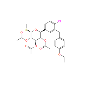 CPD0854-A4,β-L-Xylopyranoside, Methyl 5-C-[4-chloro-3-[(4-ethoxyphenyl)Methyl]phenyl]-1-thio-, 2,3,4-triacetate,(5S)-