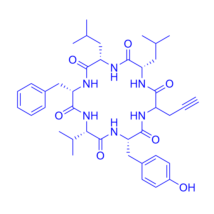 环肽Cyclo(VY-Pra-LLF),Cyclo(Val-Tyr-Pra-Leu-Leu-Phe)