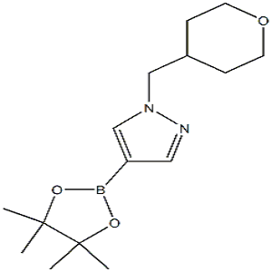 1-((四氢-2H-吡喃-4-基)甲基)-4-(4,4,5,5-四甲基-1,3,2-二氧杂硼烷-2-基)-1H-吡唑,1-[(tetrahydro-2H-pyran-4-yl)methyl]-4-(4,4,5,5-tetramethyl-1,3,2-dioxaborolan-2-yl)-1H-pyrazole