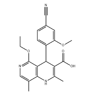 非萘利酮中间体,4-(4-cyano-2-methoxyphenyl)-5-ethoxy-2,8-dimethyl-1,4-dihydro-1,6-naphthyridine-3-carboxylic acid