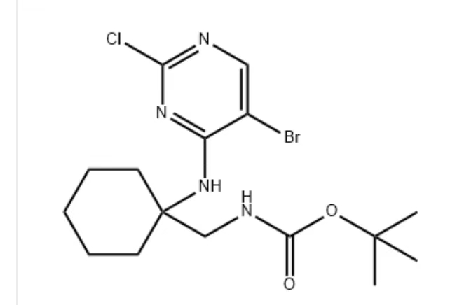 ((1-((5-溴-2-氯嘧啶-4-基)氨基)环己基)甲基)氨基甲酸叔丁酯,Carbamic acid, N-[[1-[(5-bromo-2-chloro-4-pyrimidinyl)amino]cyclohexyl]methyl]-, 1,1-dimethylethyl ester