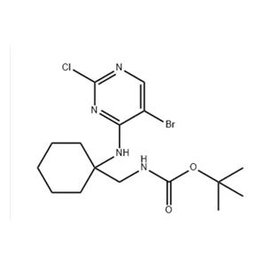 ((1-((5-溴-2-氯嘧啶-4-基)氨基)环己基)甲基)氨基甲酸叔丁酯,Carbamic acid, N-[[1-[(5-bromo-2-chloro-4-pyrimidinyl)amino]cyclohexyl]methyl]-, 1,1-dimethylethyl ester