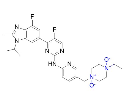 阿贝西利杂质09,1-ethyl-4-((6-((5-fluoro-4-(4-fluoro-1-isopropyl-2-methyl-1H-benzo[d]imidazol-6-yl)pyrimidin-2-yl)amino)pyridin-3-yl)methyl)piperazine 1,4-dioxide