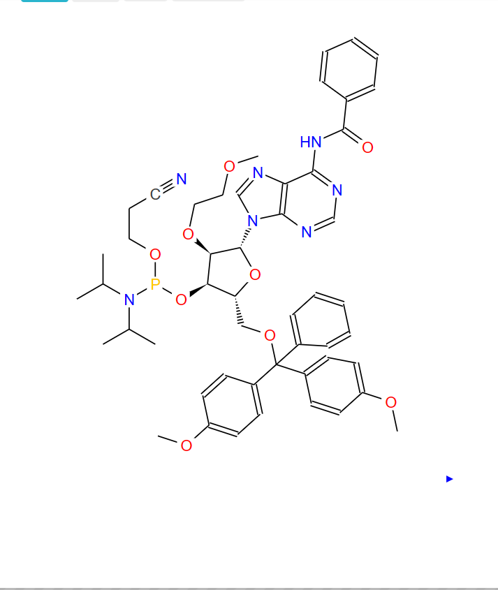 N-苯甲酰基-5'-O-[二(4-甲氧基苯基)苯基甲基]-2'-O-(2-甲氧基乙基)-腺苷3'-[2-氰基乙基 N,N-二异丙基氨基亚磷酸酯],2'-O-MOE-A(Bz)-3'-phosphoramidite