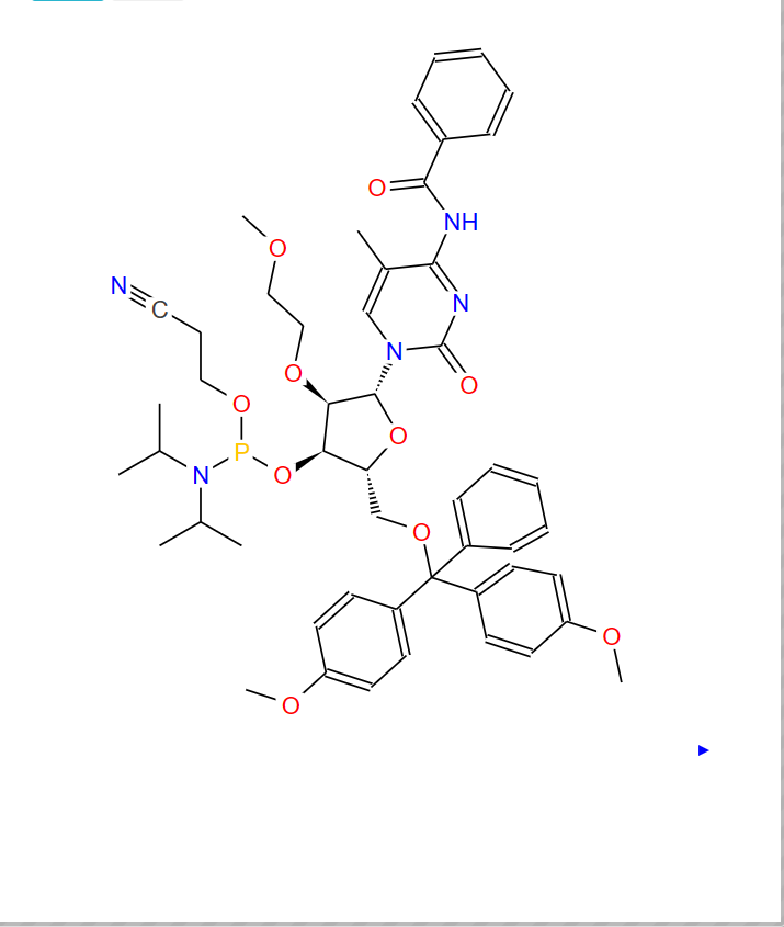 N-苯甲酰基-5'-O-[二(4-甲氧基苯基)苯基甲基]-2'-O-(2-甲氧基乙基)-5-甲基胞苷 3'-[2-氰基乙基 N,N-二异丙基氨基亚磷酸酯],N4-Benzoyl-5'-O-DMT-2'-O-methylcytidine 3'-CE phosphoramidite