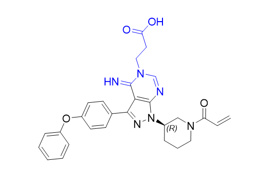 依鲁替尼杂质13,(R)-3-(1-(1-acryloylpiperidin-3-yl)-4-imino-3-(4-phenoxyphenyl)-1H-pyrazolo[3,4-d]pyrimidin-5(4H)-yl)propanoic acid