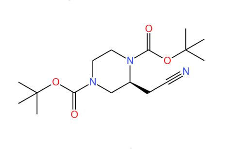 (S)-2-(氰基甲基)哌嗪-1,4-二羧酸二叔丁酯,di-tert-butyl (S)-2-(cyanomethyl)piperazine-1,4-dicarboxylate