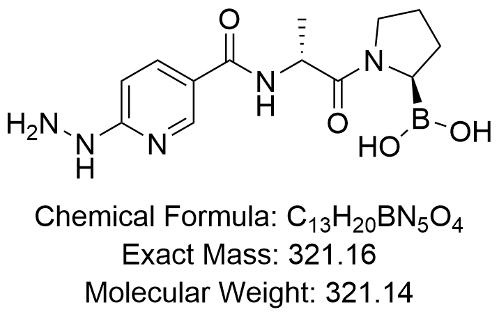 ((R)-1-((6-hydrazinylnicotinoyl)-D-alanyl)pyrrolidin-2-yl)boronic acid,((R)-1-((6-hydrazinylnicotinoyl)-D-alanyl)pyrrolidin-2-yl)boronic acid