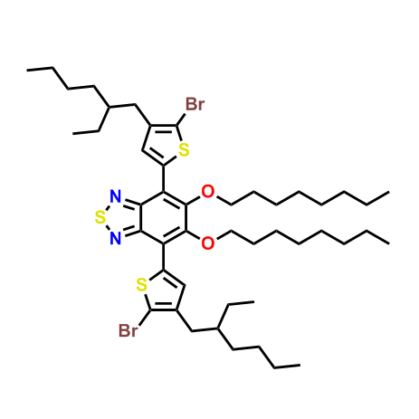 4,7-双[5-溴-4-（2-乙基己基）噻吩-2-基]-5,6-二氧基-2,1,3-苯并噻唑,4,7-bis[5-bromo-4-(2-ethylhexyl)thiophen-2-yl]-5,6-dioctoxy-2,1,3-benzothiadiazole