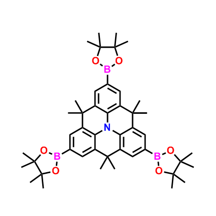 4,4,8,8,12,12-六甲基-2,6-10-三（4,4,5,5-四甲基-1,3,2-二氧硼烷-2-基）-8,12-二氢-4H-苯并[9,1]喹啉并[3,4,5,6,7-defg]吖啶,4,4,8,8,12,12-hexamethyl-2,6,10-tris(4,4,5,5-tetramethyl-1,3,2-dioxaborolan-2-yl)-8,12-dihydro-4H-benzo[9,1]quinolizino[3,4,5,6,7-defg]acridine