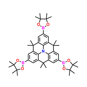 4,4,8,8,12,12-六甲基-2,6-10-三（4,4,5,5-四甲基-1,3,2-二氧硼烷-2-基）-8,12-二氢-4H-苯并[9,1]喹啉并[3,4,5,6,7-defg]吖啶,4,4,8,8,12,12-hexamethyl-2,6,10-tris(4,4,5,5-tetramethyl-1,3,2-dioxaborolan-2-yl)-8,12-dihydro-4H-benzo[9,1]quinolizino[3,4,5,6,7-defg]acridine