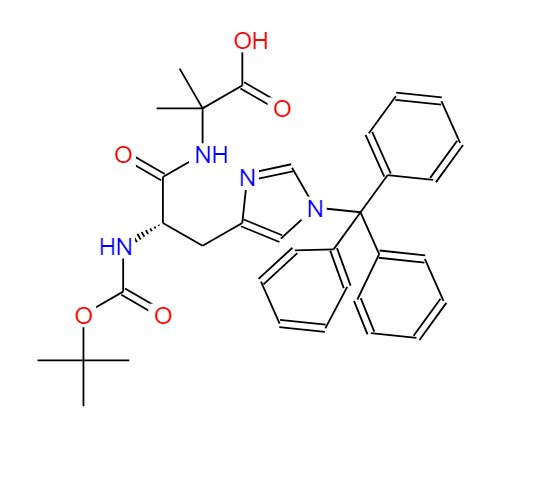 N-BOC-N'-三苯甲基-L-组氨酰-2-甲基丙氨酸,(Tert-Butoxy)Carbonyl L-His(Trt)-Aib-OH