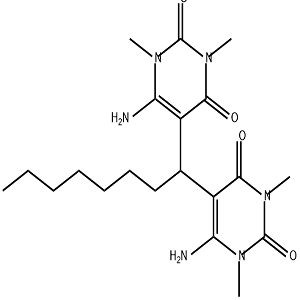 5, 5'-癸基-双[6-氨基-1,3-二甲基-2,4(1H,3H)-嘧啶二酮],2,4(1H,3H)-Pyrimidinedione, 5,5'-octylidenebis[6-amino-1,3-dimethyl-