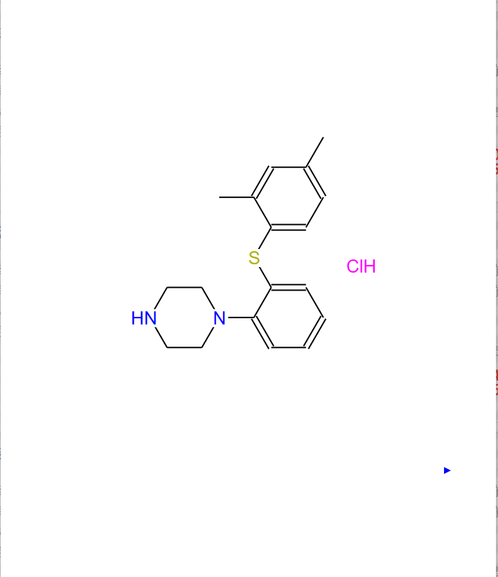 1-(2-((2,4-二甲基苯基)硫基)苯基)哌嗪盐酸盐,1-[2-(2,4-DiMethylphenylsulfanyl)phenyl]piperazine Hydrochloride