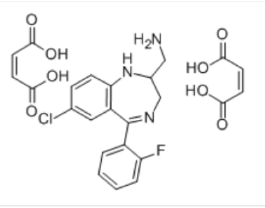 马来酸氢盐(酯)；咪达唑仑中间体,2-Aminomethyl-7-chloro-2,3-dihydro-5-(2-fluorophenyl)-1H-1,4-benzodiazepine Dimaleate