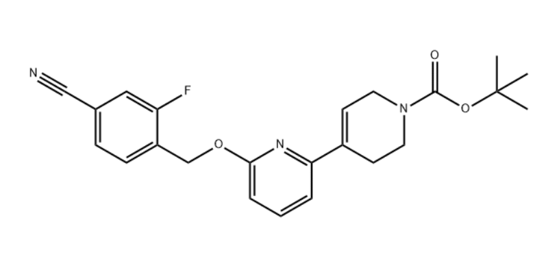 6-((4-氰基-2-氟苄基)氧基)-3',6'-二氢-[2,4'-联吡啶]-1'(2'H)-甲酸叔丁酯,[2,4'-Bipyridine]-1'(2'H)-carboxylic acid, 6-[(4-cyano-2-fluorophenyl)methoxy]-3',6'-dihydro-, 1,1-dimethylethyl ester