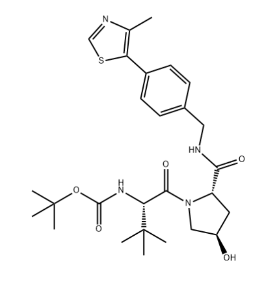 ((S)-1-((2S,4R)-4-羟基-2-((4-(4-甲基噻唑-5-基)苄基)氨基甲酰基)吡咯烷-1-基)-3,3-二甲基-1-氧代丁烷-2-基)氨基甲酸叔丁酯,tert-butyl ((S)-1-((2S,4R)-4-hydroxy-2-((4-(4-methylthiazol-5-yl)benzyl)carbamoyl)pyrrolidin-1-yl)-3,3-dimethyl-1-oxobutan-2-yl)carbamate
