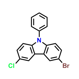 3-溴-6-氯-9-苯基-9H-咔唑,3-bromo-6-chloro-9-phenyl-9H-carbazole