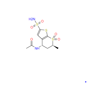 N-[(4S,6S)-6-甲基-7,7-二氧代-2-磺酰胺基-5,6-二氢-4H-噻吩并[2,3-b]噻喃-4-基]乙酰胺,N-6-Methyl-7,7-dioxo-2-sulfamoyl-5,6-dihydro-4H-thieno[2,3-b]thiopyran-4-yl]acetamide