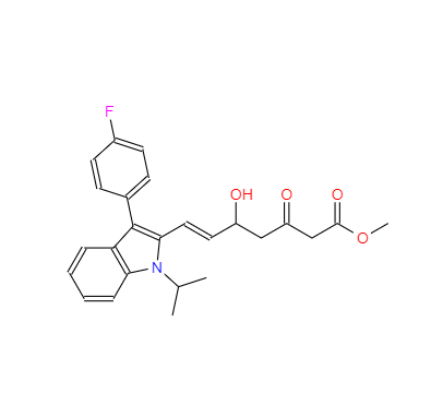 (E)-7-(3-(4-氟苯基)-1-异丙基-1H-吲哚-2-基)-3-羟基-5-氧代庚-6-烯酸甲酯,Methyl (E)-7-(3-(4-fluorophenyl)-1-isopropyl-1H-indol-2-yl)-3-hydroxy-5-oxohept-6-enoate