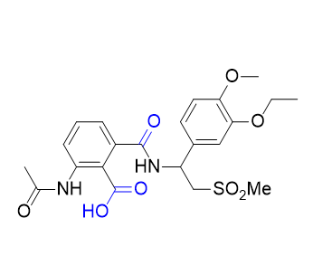 阿普斯特雜質(zhì)19,2-acetamido-6-((1-(3-ethoxy-4-methoxyphenyl)-2-(methylsulfonyl) ethyl)carbamoyl)benzoic acid