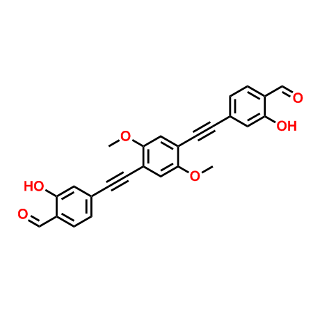 4,4-（（2,5-二甲氧基-1,4-亞苯基）雙（乙炔-2,1-二基））雙（2-羥基苯甲醛）,4,4-((2,5-dimethoxy-1,4-phenylene)bis(ethyne-2,1-diyl))bis(2-hydroxybenzaldehyde)