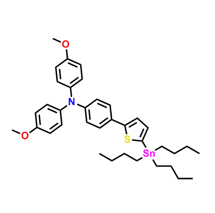 4-甲氧基-N-（4-甲氧苯基）-N-（-4-（5-（三丁基錫基）噻吩-2-基）苯基）苯胺,4-methoxy-N-(4-methoxyphenyl)-N-(4-(5-(tributylstannyl)thiophen-2-yl)phenyl)aniline