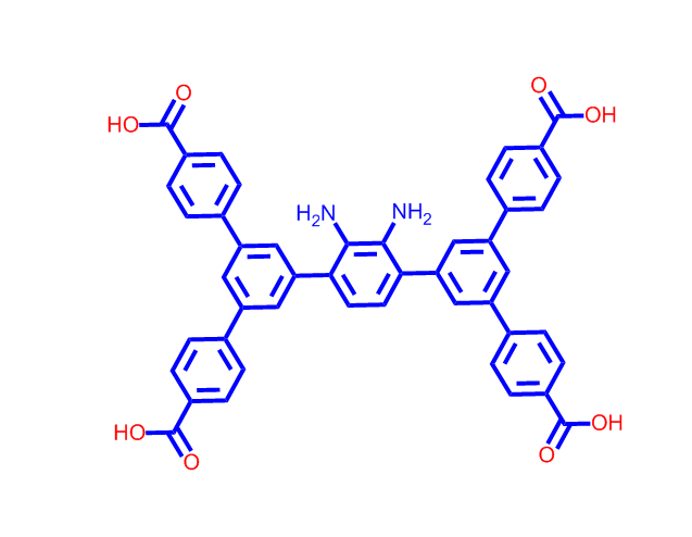 5',5''''-(2,3-diamino-1,4-phenylene)bis([1,1':3',1''-terphenyl]-4,4''-dicarboxylic acid),5',5''''-(2,3-diamino-1,4-phenylene)bis([1,1':3',1''-terphenyl]-4,4''-dicarboxylic acid)