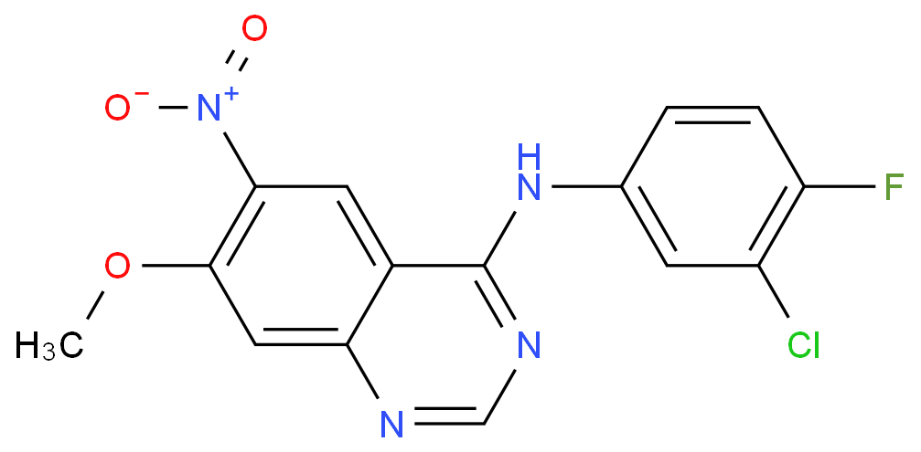 N-(3-氯-4-氟苯基)-7-甲氧基-6-硝基喹唑啉-4-胺,N-(3-chloro-4-fluorophenyl)-7-methoxy-6-nitro-4-Quinazolinamine