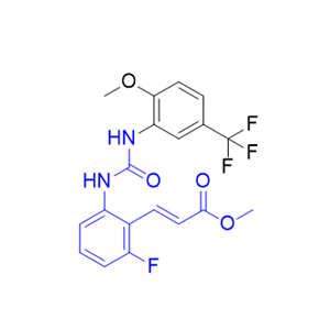 来特莫韦杂质02,methyl (E)-3-(2-fluoro-6-(3-(2-methoxy-5-(trifluoromethyl)phenyl)ureido)phenyl)acrylate