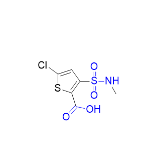 氯诺昔康杂质06,5-Chloro-3-[(methylamino)sulfonyl]-2-thiophenecarboxylic acid