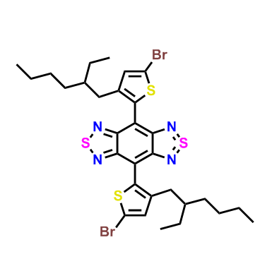 4,8-双(5-溴-3-(2-乙基己基)-2-噻吩基)-2λ4δ2-苯并[1,2-c:4,5-c']双[1,2,5]噻唑,2,8-bis[5-bromo-3-(2-ethylhexyl)thiophen-2-yl]-5lambda4,11-dithia-4,6,10,12-tetrazatricyclo[7.3.0.03,7]dodeca-1(12),2,4,5,7,9-hexaene