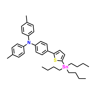 4-[5-（三丁基锡基）噻吩-2-基]-N，N-双（4-甲基苯基）苯胺,4-[5-(tributylstannyl)thiophen-2-yl]-N,N-bis(4-methylphenyl)aniline