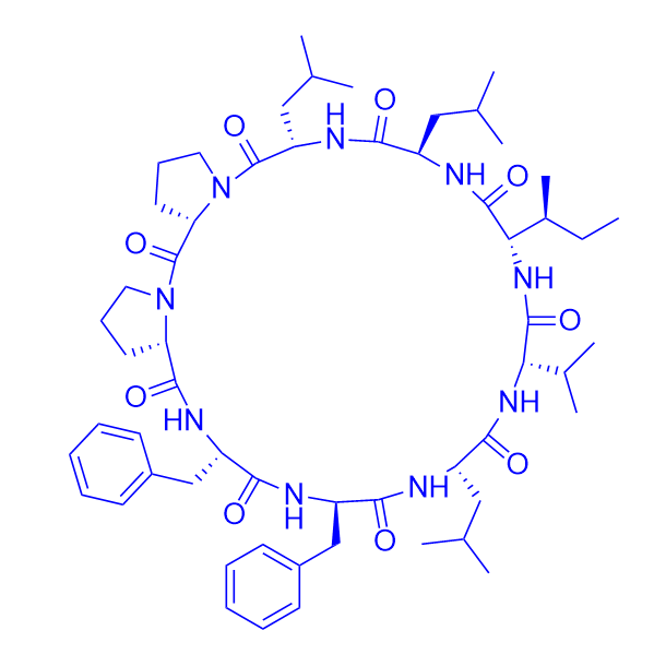 环九肽cyclo(L-isoleucyl-D-leucyl-L-leucylprolyl-L-prolyl-L-phenylalanyl-D-phenylalanyl-L-leucyl-L-valyl),cyclolinopeptide A