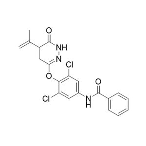 N-(3,5-二氯-4-((6-氧代-5-异丙烯基-1,4,5,6-四氢哒嗪-3-基)氧)苯基)苯甲酰胺,N-(3,5-dichloro-4-((6-oxo-5-(prop-1-en-2-yl)-1,4,5,6-tetrahydropyridazin-3-yl)oxy)phenyl)benzamide