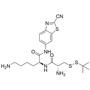 (S)-6-amino-2-((R)-2-amino-3-(tert-butyldisulfaneyl)propanamido)-N-(2-cyanobenzo[d]thiazol-6-yl)hexanamide