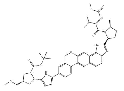 2S,4S)-2-[5-[1,11-二氢-2-[(2S,5S)-1-[(2S)-2-[(甲氧羰基)氨基]-3-甲基-1-氧代丁基]-5-甲基-2-吡咯烷基][2]苯并吡喃并[4',3':6,7]萘并[1,2-D]咪唑-9-基]-1H-咪唑-2-基]-4-(甲氧基甲基)-1-吡咯烷羧酸叔丁酯,Velpatasvir intermediate