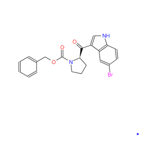 (R)-2-[(5-溴-1H-吲哚-3-基)羰基]-1-吡咯烷甲酸苄酯,(R)-Benzyl 2-(5-bromo-1H-indole-3-carbonyl)-pyrrolidine-1-carboxylate