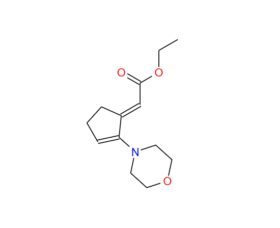 Acetic acid, 2-[2-(4-morpholinyl)-2-cyclopenten-1-ylidene]-, ethyl ester,Acetic acid, 2-[2-(4-morpholinyl)-2-cyclopenten-1-ylidene]-, ethyl ester