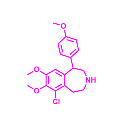 6-氯-2,3,4,5-四氢-7,8-二甲氧基-1-(4-甲氧基苯基)-1H-3-苯并氮杂卓,6-Chloro-7,8-dimethoxy-1-(4-methoxyphenyl)-2,3,4,5-tetrahydro-1H-benzo[d]azepine
