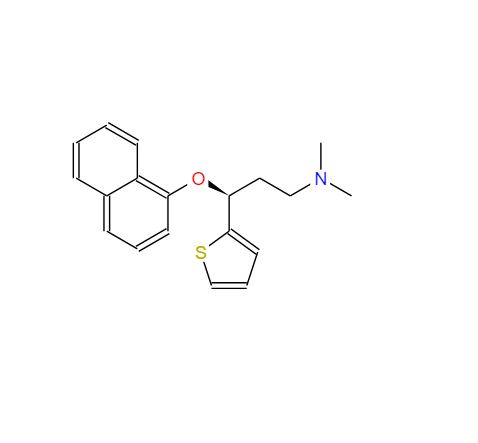 S-(+)-N,N-二甲基-3-(1-萘氧基)-3-(2-噻吩)-丙胺,(S)-(+)-N,N-Dimethyl-3-(1-naphthalenyloxy)-3-(2-thienyl)propanamine